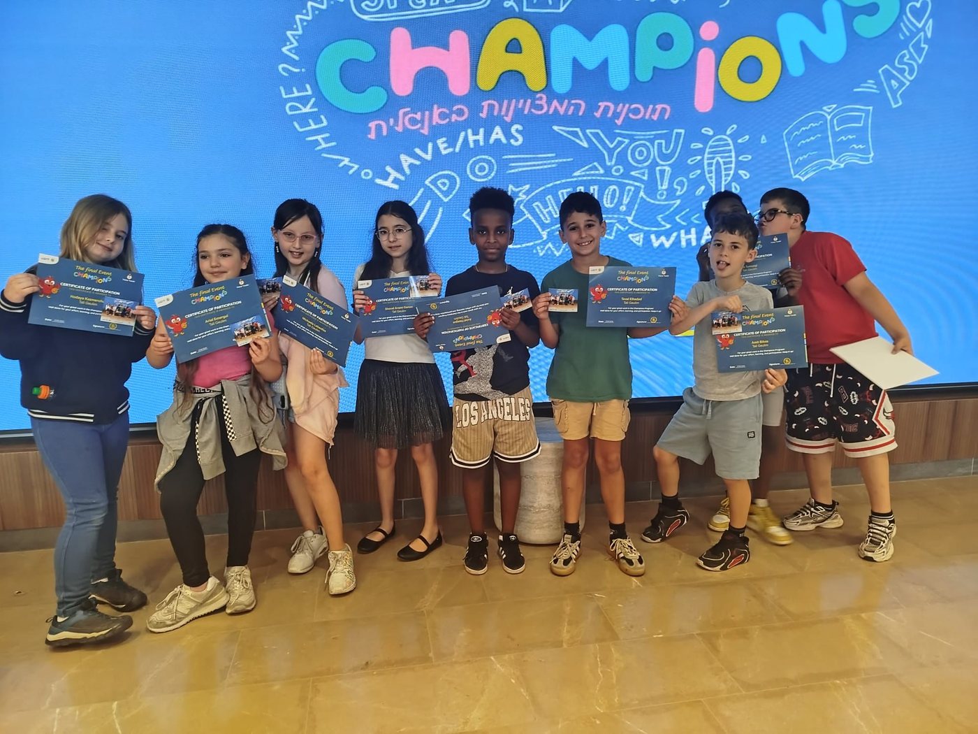 תלמידי צ'מפיונז בכנס אנגלית